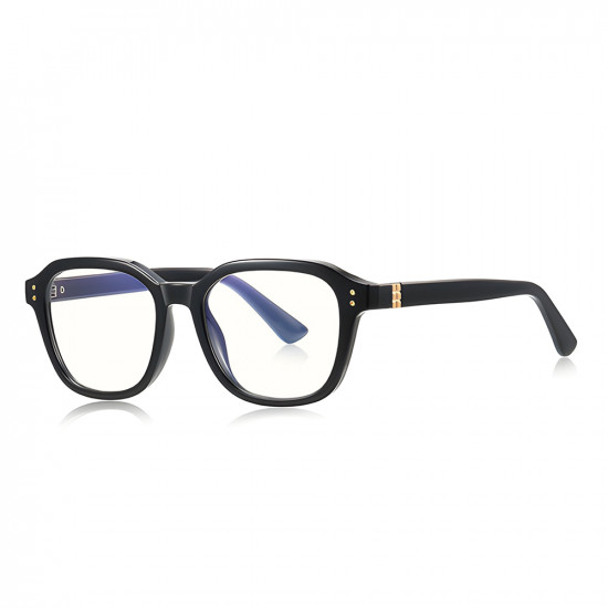 Techsuit Anti Blue Light Glasses Reflex PC (2227) for Men, Round, TR90&Metal Frame, AC Lens Black