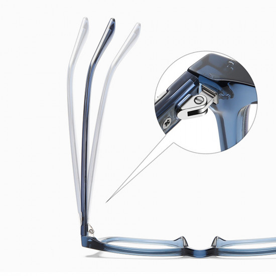 Techsuit Anti Blue Light Glasses Reflex PC (2225) for Men, Square, TR90&Metal Frame, AC Lens Black