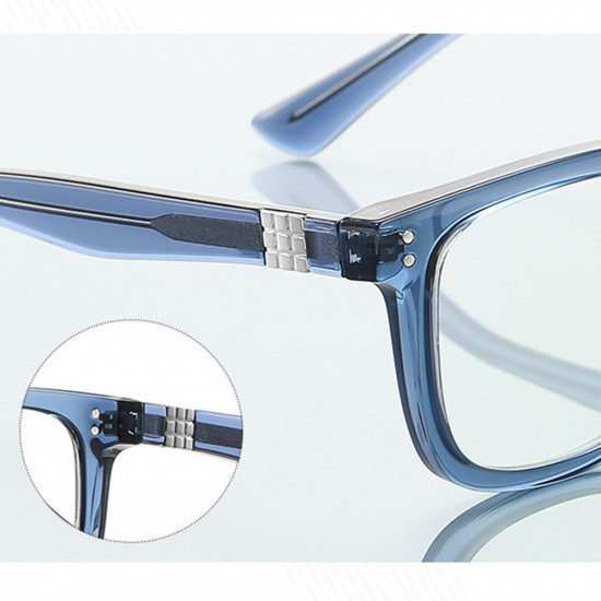 Techsuit Anti Blue Light Glasses Reflex PC (2225) for Men, Square, TR90&Metal Frame, AC Lens Black