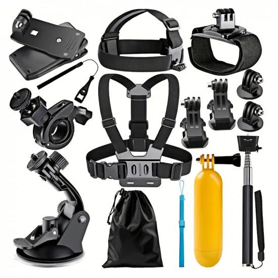 Techsuit Accessory Kit CamQuest 15in1 (SA15) for GoPro Action Camera Black