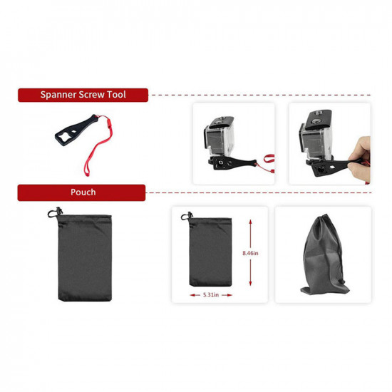 Techsuit Accessory Kit CamQuest 15in1 (SA15) for GoPro Action Camera Black