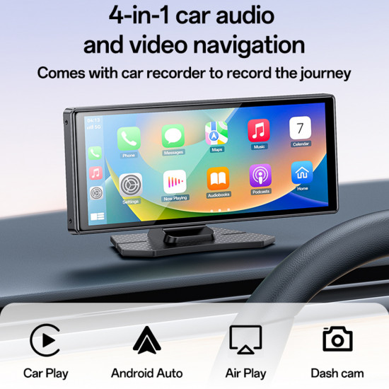 Yesido Wireless Car Stereo (KM19) Dual HD Camera, Plug&Play, CarPlay, Android Auto, AirPlay Black