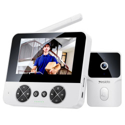 Yesido Wireless Video Intercom Doorbell (KM27) 2.4G, 2K HD 1080*720px, 1000mAh, 4.3" TFT Screen White