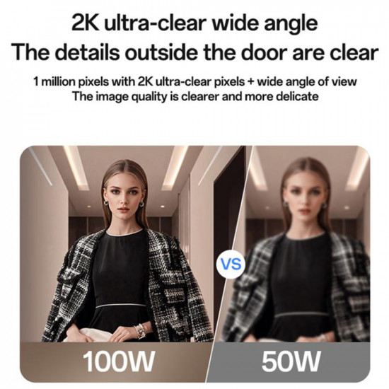 Yesido Wireless Video Intercom Doorbell (KM27) 2.4G, 2K HD 1080*720px, 1000mAh, 4.3" TFT Screen White