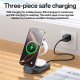 Yesido Wireless Charging Station (DS26) Magnetic, for Phone, Watch, Earbuds, Foldable, Stand, Night Light, 15W Grey