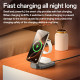 Yesido Wireless Charging Station (DS26) Magnetic, for Phone, Watch, Earbuds, Foldable, Stand, Night Light, 15W Grey