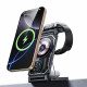 Yesido Wireless Charging Station (DS25) Magnetic Fast Charging, for Phone, Watch, Earbuds, Foldable, Stand, 15W Black
