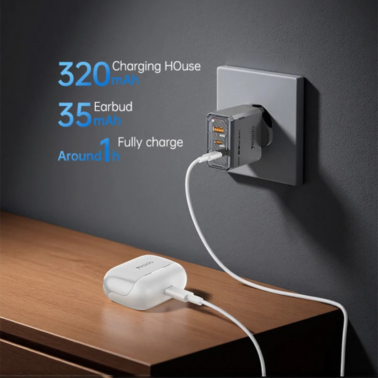 Yesido Wireless Earbuds (TWS34) Dual Microphone, ANC, Bluetooth 5.3, ENC, In ear Design, Touch Control, 320mAh White Yesido Wireless Earbuds (TWS34) Dual Microphone, ANC, Bluetooth 5.3, ENC, In ear Design, Touch Control, 320mAh White