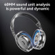 Yesido Wireless Headphones (EP08) with Bluetooth V5.3, Active Noise Cancelling, Microphone, 500mAh Black