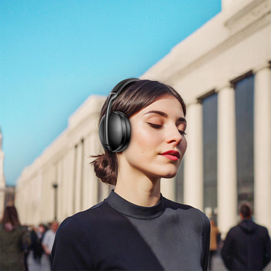 Yesido Wireless Headphones (EP08) with Bluetooth V5.3, Active Noise Cancelling, Microphone, 500mAh Black