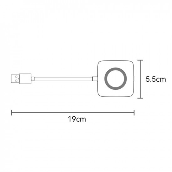 Yesido Wireless CarPlay Adapter (KM23) with USB to Type C Cable, Bluetooth V5.0, 1080P Grey