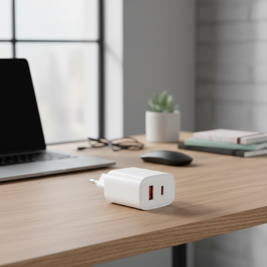 Yesido Wall Charger (YC02E) Quick Charge, USB, Type C, PD20W, QC18W White
