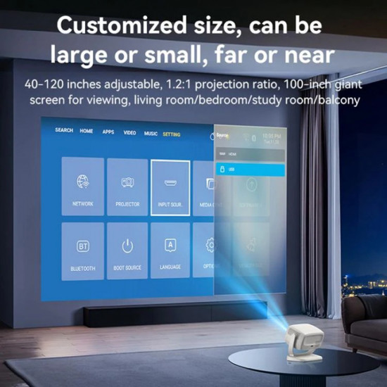 Yesido Smart Projector (TV13) 1280x720P, 190ANSI, Android 9.0, Bluetooth V5.1 White Yesido Smart Projector (TV13) 1280x720P, 190ANSI, Android 9.0, Bluetooth V5.1 White
