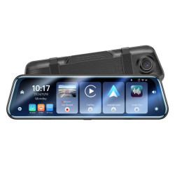 Yesido Rearview Mirror with Dash Cam (KM24) Carplay, Android Auto, AirPlay, BT5.2, Adjustable Camera Black