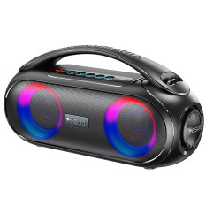 Yesido Wireless Speaker (YSW19) Bluetooth 5.0, RGB Lights, Stereo, IPX6, TF, AUX, Flash Disk, 3000mAh, 40W Black