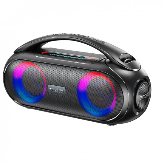 Yesido Wireless Speaker (YSW19) Bluetooth 5.0, RGB Lights, Stereo, IPX6, TF, AUX, Flash Disk, 3000mAh, 40W Black