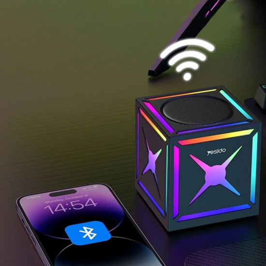 Yesido Portable Wireless Speaker (YSW34) Bluetooth V5.3, TWS, 500mAh, RGB Lights Black Yesido Portable Wireless Speaker (YSW34) Bluetooth V5.3, TWS, 500mAh, RGB Lights Black