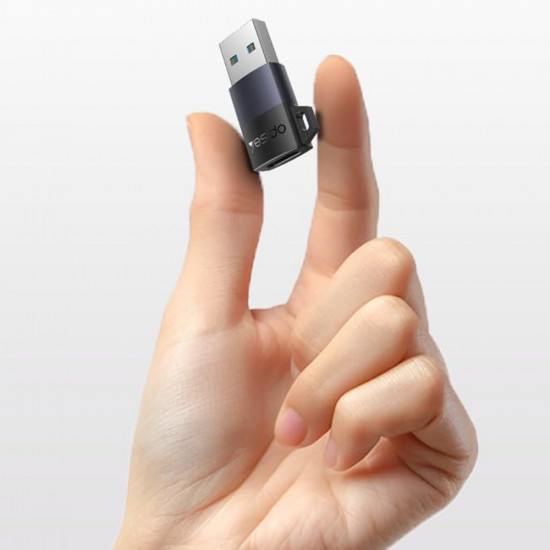 Yesido OTG Adapter (GS34) USB3.0 Male to Type C Female, 18W, Aluminum Alloy Grey Yesido OTG Adapter (GS34) USB3.0 Male to Type C Female, 18W, Aluminum Alloy Grey