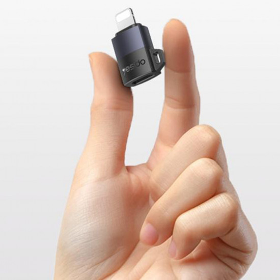 Yesido OTG Adapter (GS27) Type C to Lightning, 480Mpb/s, Aluminum Alloy, 27W Grey Yesido OTG Adapter (GS27) Type C to Lightning, 480Mpb/s, Aluminum Alloy, 27W Grey