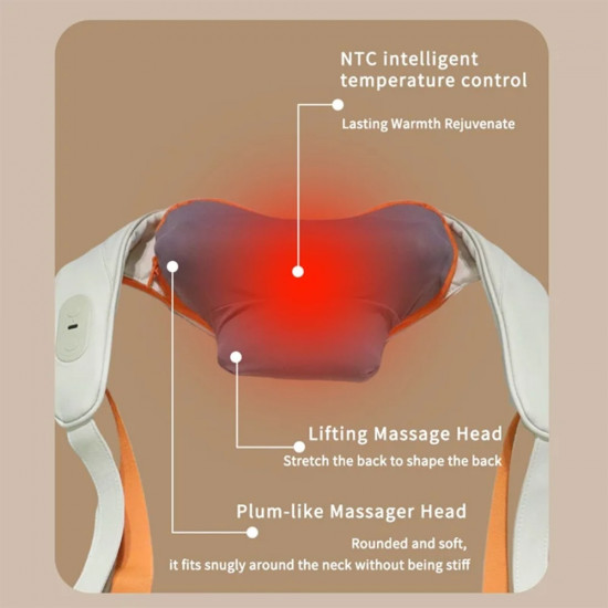 Yesido Neck Massager (MG16) 3 Massage Modes, Integrated Heat Therapy, Shiatsu Kneading Technology, 2000mAh Beige