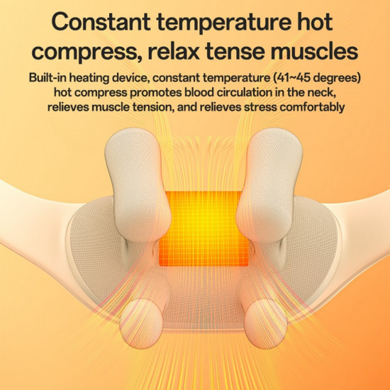 Yesido Neck Massager (MG11) Adjustable, 3 Versatile Massage Modes, Soothing Heat Therapy, 2400mAh Beige