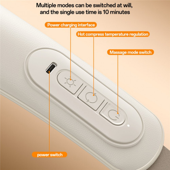 Yesido Neck Massager (MG11) Adjustable, 3 Versatile Massage Modes, Soothing Heat Therapy, 2400mAh Beige