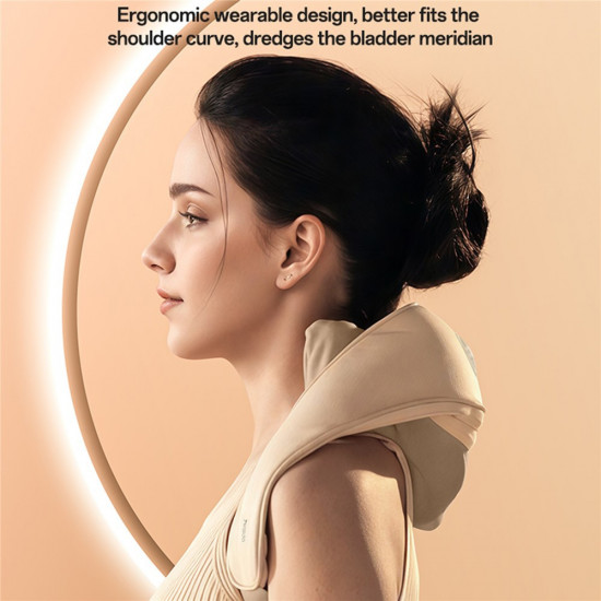 Yesido Neck Massager (MG11) Adjustable, 3 Versatile Massage Modes, Soothing Heat Therapy, 2400mAh Beige