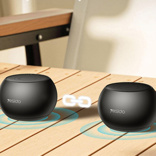 Yesido Mini Wireless Speaker (YSW33) Aluminum Alloy, 3W, Bluetooth 5.0, 300mAh Black
