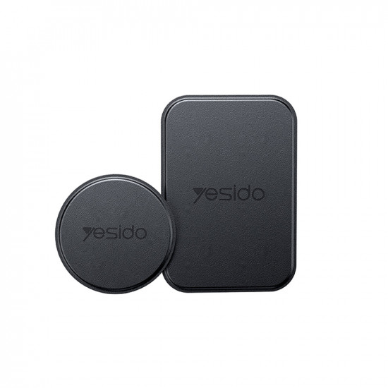 Yesido (2 pack) Metal Plate (C207) Round + Rectangle Shapes, Leather Pattern, Universal Black
