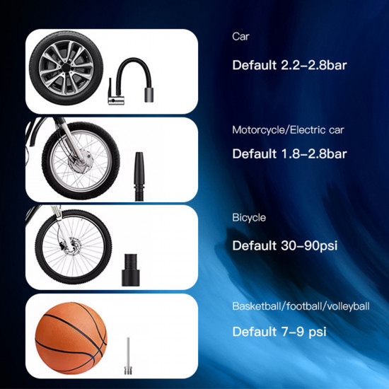 Yesido Car Compressor (VC04) 4000mAh, 3 150PSI, LED Screen Black Yesido Car Compressor (VC04) 4000mAh, 3 150PSI, LED Screen Black