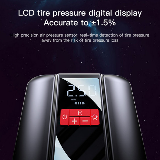 Yesido Car Compressor (VC04) 4000mAh, 3 150PSI, LED Screen Black Yesido Car Compressor (VC04) 4000mAh, 3 150PSI, LED Screen Black