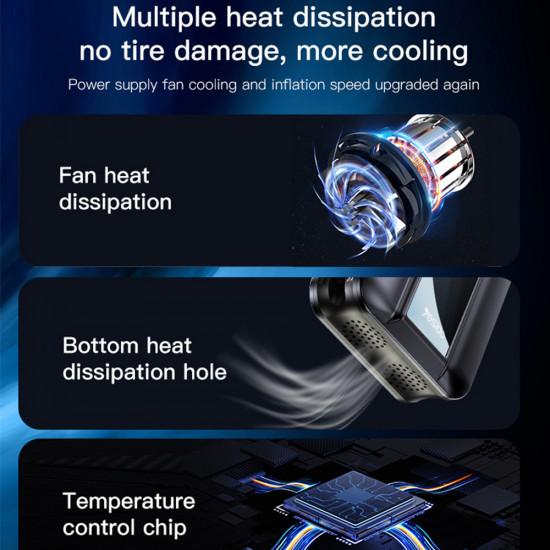 Yesido Car Compressor (VC04) 4000mAh, 3 150PSI, LED Screen Black Yesido Car Compressor (VC04) 4000mAh, 3 150PSI, LED Screen Black