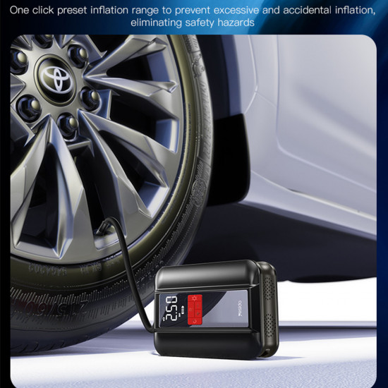 Yesido Car Compressor (VC04) 4000mAh, 3 150PSI, LED Screen Black Yesido Car Compressor (VC04) 4000mAh, 3 150PSI, LED Screen Black