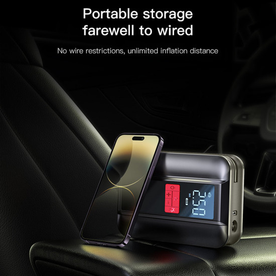 Yesido Car Compressor (VC04) 4000mAh, 3 150PSI, LED Screen Black Yesido Car Compressor (VC04) 4000mAh, 3 150PSI, LED Screen Black