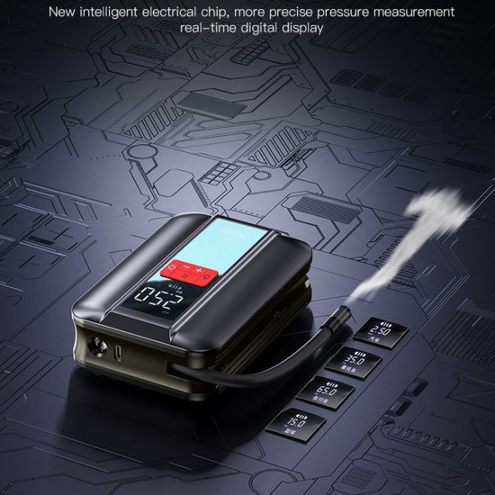 Yesido Car Compressor (VC04) 4000mAh, 3 150PSI, LED Screen Black Yesido Car Compressor (VC04) 4000mAh, 3 150PSI, LED Screen Black