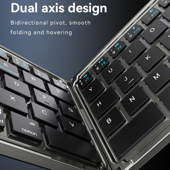 Yesido Foldable Keyboard (KB27) Type C, 150mAh, Bluetooth 5.0, Compact Design, Ultra Thin Black