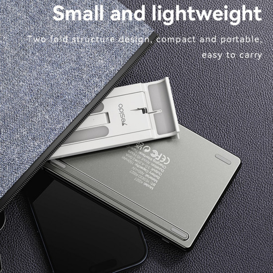 Yesido Foldable Keyboard (KB27) Type C, 150mAh, Bluetooth 5.0, Compact Design, Ultra Thin Black