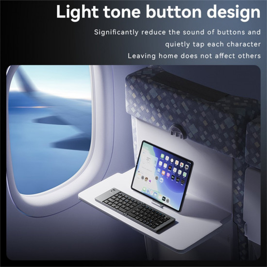 Yesido Foldable Keyboard (KB27) Type C, 150mAh, Bluetooth 5.0, Compact Design, Ultra Thin Black