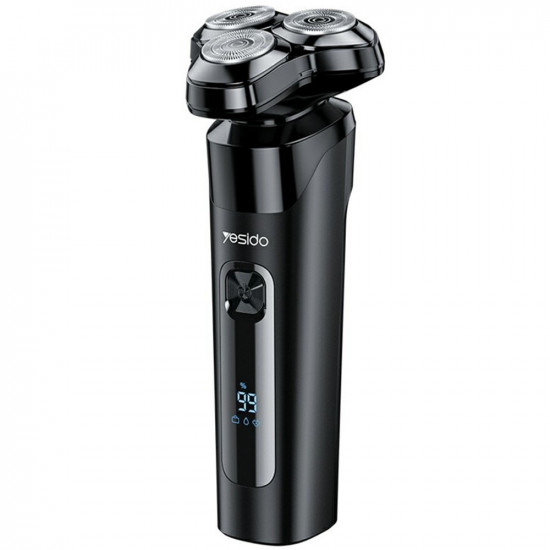 Yesido Electric Shaver Razor (MG05) with 3 Floating Cutter Heads, LED Power Display, USB, 9500RPM, 600mAh Black
