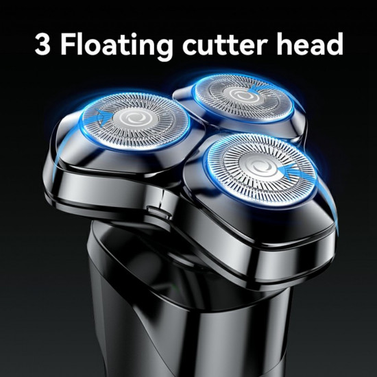 Yesido Electric Shaver Razor (MG05) with 3 Floating Cutter Heads, LED Power Display, USB, 9500RPM, 600mAh Black