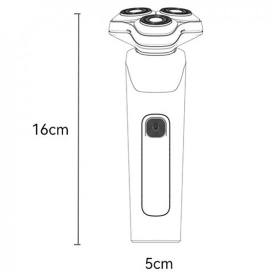 Yesido Electric Shaver Razor (MG05) with 3 Floating Cutter Heads, LED Power Display, USB, 9500RPM, 600mAh Black