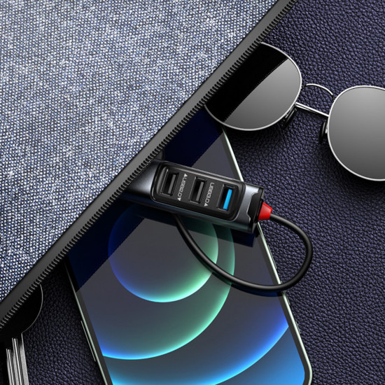 Yesido Docking Station 5in1 (HB23) Type C to 3x USB, USB C, DisplayPort, PD100W, Fast Charge, 4K@30Hz, 5Gbps Gray