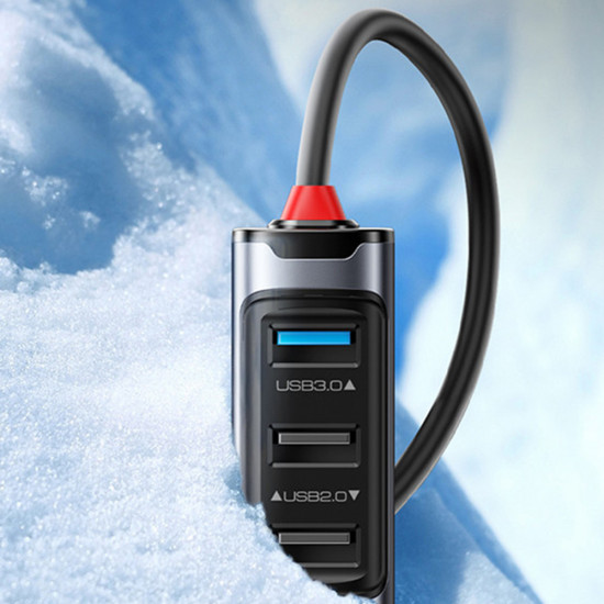 Yesido Docking Station (HB21) USB, Type C to 3x USB, USB C, RJ45 1000M, PD100W, Fast Charge, Plug & Play, 5Gbps Gray