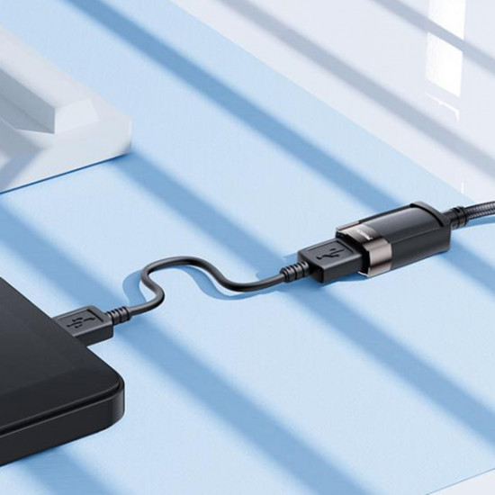 Yesido Extension Adapter (GS26) USB 2.0, with 1.5m Cable, Braided, High Speed Transmission Grey