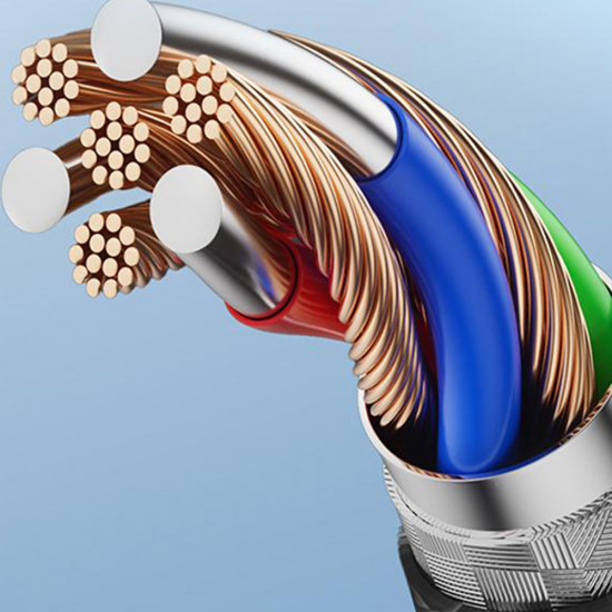 Yesido Extension Adapter (GS26) USB 2.0, with 1.5m Cable, Braided, High Speed Transmission Grey