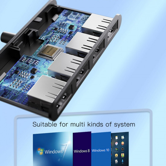Yesido Docking Station 4in1 (HB12) USB to 4x USB, Plug & Play, 480Mbps, 15cm Gray Yesido Docking Station 4in1 (HB12) USB to 4x USB, Plug & Play, 480Mbps, 15cm Gray