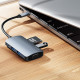 Yesido Docking Station 7in1 (HB16) Type C to 1x USB3.0, 2x USB2.0, TF/SD Card, 1x VGA, 1x Type C, 5Gbps, PD100W Gray