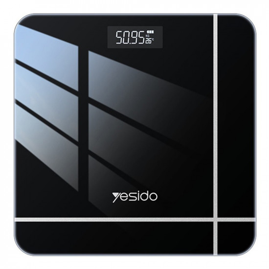 Yesido Digital Scale Body Weight (MG10) LED Display, Tempered Glass, 5 150kg Black