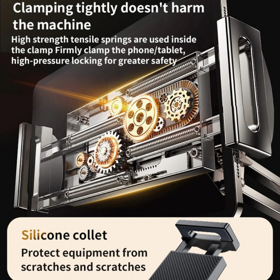 Yesido Desk Holder (C296) Lazy Man Stand, for 4 12.9inch Devices, Multi directional Folding Shaft Black