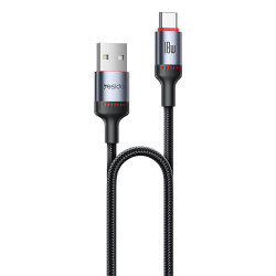 Yesido Data Cable (CA130C) USB to Type C, Fast Charge, 18W, 3A, 480Mbps, CarPlay Compatible, Aluminum Alloy, 2m Black